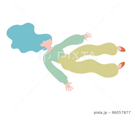 ふわふわ力を抜いてリラックス 背景無し 瞑想 休息 96057877