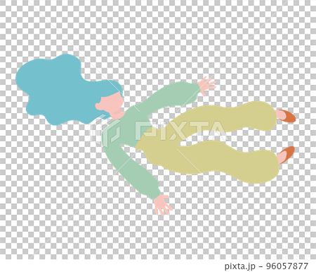 ふわふわ力を抜いてリラックス 背景無し 瞑想 休息 96057877