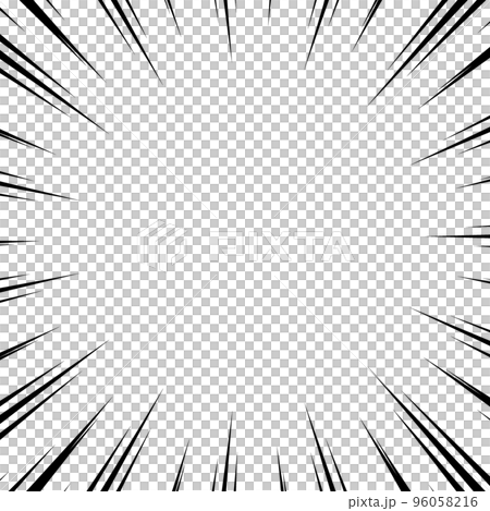 Black cartoon style concentration line material 96058216