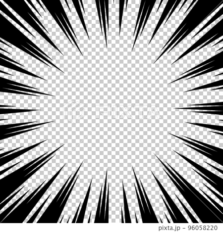 Black cartoon style concentration line material 96058220