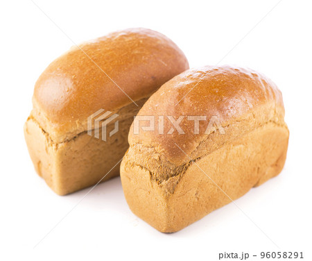 Tasty rye bread, isolated on white background Tasty rye bread, isolated on white background 96058291