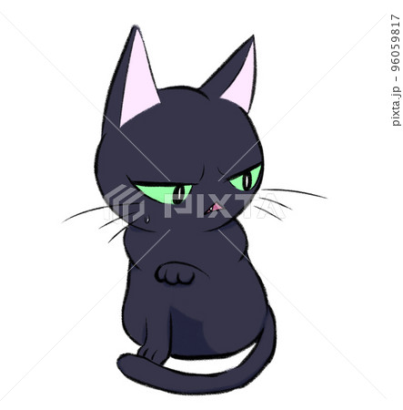 引き気味な黒猫のイラスト素材 [96059817] - PIXTA