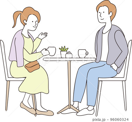 カフェの男女 色むらなし カフェの男女 色むらなし 96060324