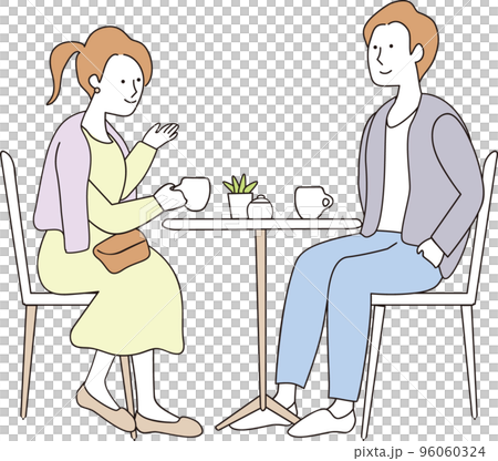 カフェの男女 色むらなし カフェの男女 色むらなし 96060324