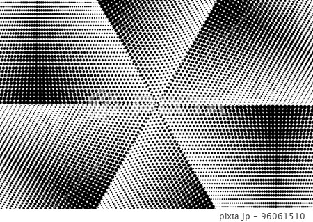 Pop art dots background. Geometric vintage monochrome fade wallpaper. Halftone black and white geometric design. Pop art print. Retro pattern. Comics book magazine cover. 90-s style. 96061510