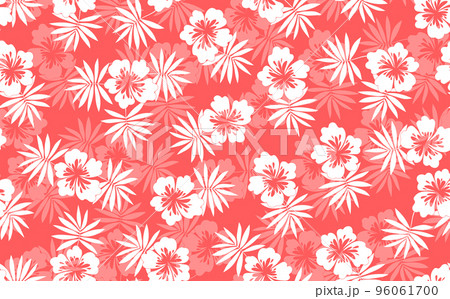 Seamless floral pattern based on traditional folk art ornaments. Colorful flowers on color background. Scandinavian style. Sweden nordic style. Vector illustration. Simple minimalistic pattern 96061700