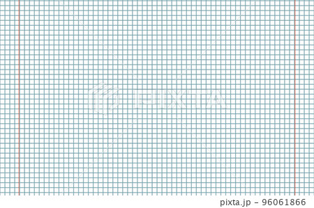 Graph paper. Printable squared grid paper with color horizontal lines. Geometric background for school, textures, notebook, diary. Realistic lined paper blank size reversal A5 96061866