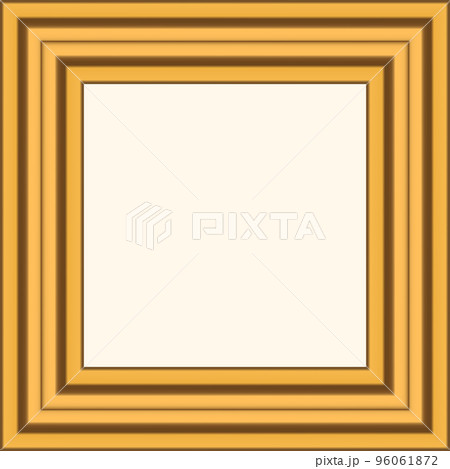 Squared golden vintage wooden frame for your design. Vintage cover. Place for text. Vintage antique gold beautiful rectangular frames for paintings or photographs. Template vector illustration 96061872