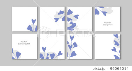 Trendy vector set for Social media stories and post, mobile apps, banners design, web ads. Template squared background with copy space and tropical leaves. Editable frame, mockup for advertising Trendy vector set for Social media stories and post, mobile apps, banners design, web ads. Template squared background with copy space and tropical leaves. Editable frame, mockup for advertising 96062014