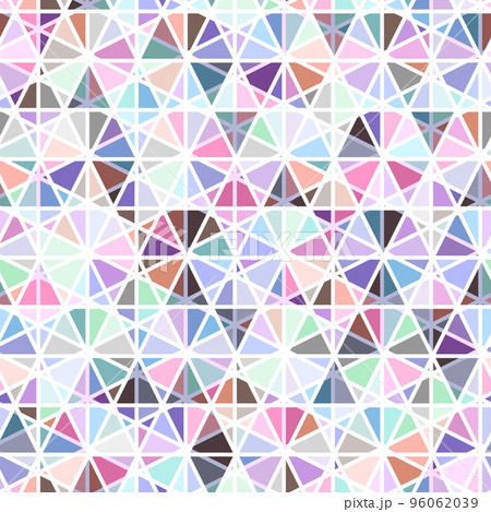 Polygonal rainbow mosaic background. Abstract low poly vector illustration. Triangular seamless pattern. Template geometric business design with triangle for poster, banner, card, fabric, textile 96062039