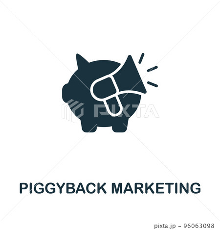 Piggyback Marketing icon. Monochrome simple Global Business icon for templates, web design and infographics 96063098