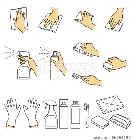 手のしぐさ　04　掃除　お手入れ　カラー版 96064197