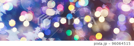 Abstract light celebration background with defocused golden lights for Christmas, New Year, Holiday, party 96064515