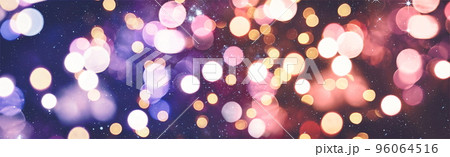 Abstract light celebration background with defocused golden lights for Christmas, New Year, Holiday, party 96064516