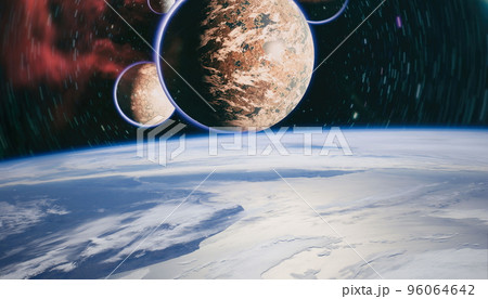 Cosmic landscape, beautiful science fiction wallpaper with endless deep space. Elements of this image furnished by NASA 96064642