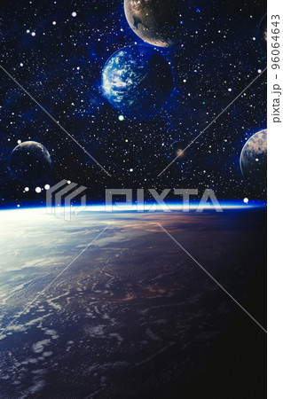 Cosmic landscape, beautiful science fiction wallpaper with endless deep space. Elements of this image furnished by NASA 96064643