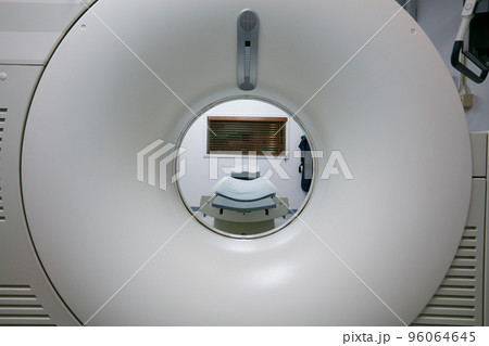 Waiting for the next scan. Shot of a an MRI room in a hospital. Waiting for the next scan. Shot of a an MRI room in a hospital. 96064645