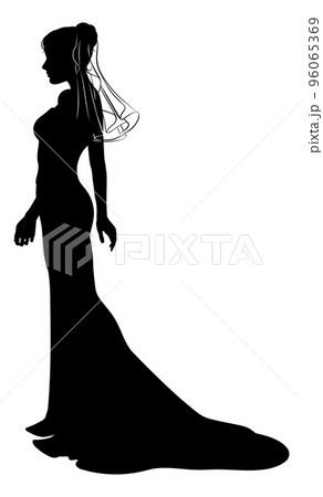Bride Bridal Wedding Dress Silhouette Woman Design 96065369
