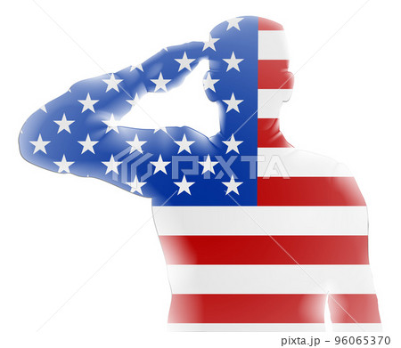Flag Soldier Salute Veteran Day Silhouette Flag Soldier Salute Veteran Day Silhouette 96065370