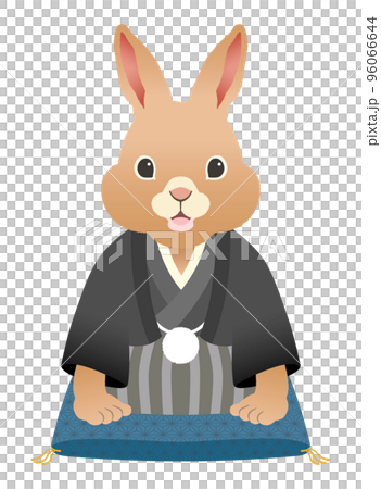 2023年 卯年 挨拶する羽織袴のかわいいうさぎ【座布団】 2023年 卯年 挨拶する羽織袴のかわいいうさぎ【座布団】 96066644