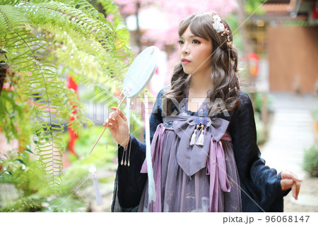 Portrait of a girl with Chinese lolita dress japanese style Portrait of a girl with Chinese lolita dress japanese style 96068147
