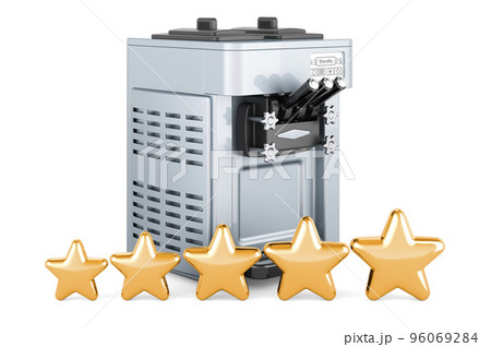 Commercial ice cream machine with five golden stars. 3D rendering Commercial ice cream machine with five golden stars. 3D rendering 96069284