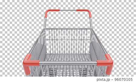 シンプルな金属製ショッピングカートの3DCGレンダリングによるフォトリアルな透過画像イラスト シンプルな金属製ショッピングカートの3DCGレンダリングによるフォトリアルな透過画像イラスト 96070105