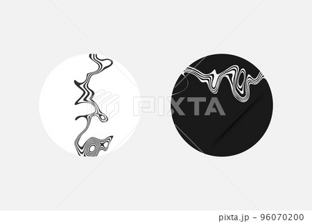 Abstract black and white striped elements and geometric shapes. Abstract design element. 96070200