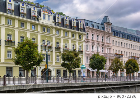 Embankment of Tepla river, Karlovy Vary, Czech republic 96072236