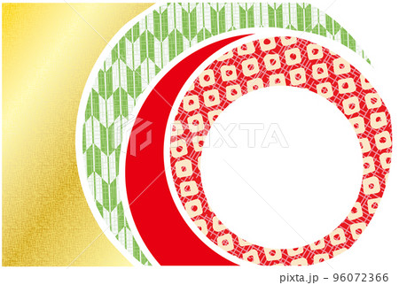 和柄の円形デザイン 背景素材 ハガキテンプレート 和柄の円形デザイン 背景素材 ハガキテンプレート 96072366