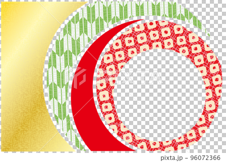 和柄の円形デザイン 背景素材 ハガキテンプレート 和柄の円形デザイン 背景素材 ハガキテンプレート 96072366