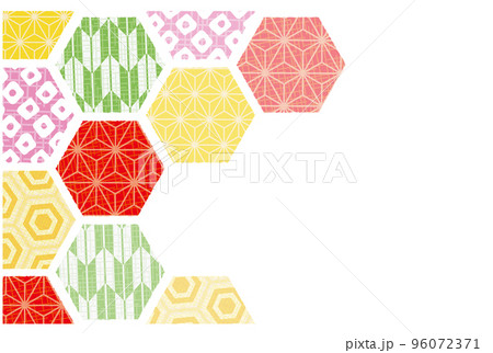 和柄の亀甲デザイン 背景素材 ハガキテンプレート 和柄の亀甲デザイン 背景素材 ハガキテンプレート 96072371