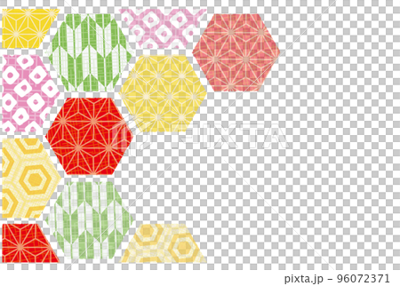 和柄の亀甲デザイン 背景素材 ハガキテンプレート 和柄の亀甲デザイン 背景素材 ハガキテンプレート 96072371