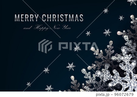 Banner with silver snowflakes glitter vector eps10 96072679