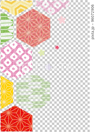 和柄の亀甲デザイン 背景素材 ハガキテンプレート 和柄の亀甲デザイン 背景素材 ハガキテンプレート 96072906