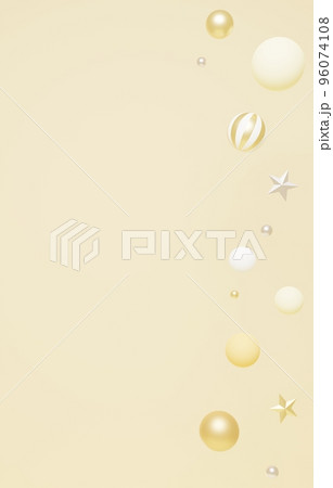 3D素材_かわいいオーナメント_イエロー 96074108