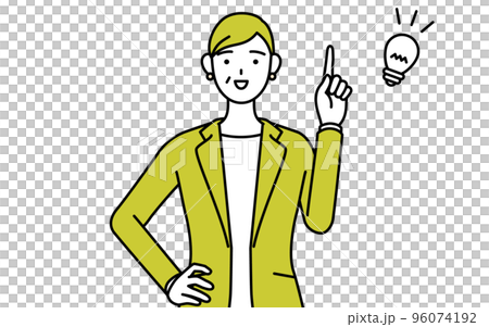 A senior woman in a suit who came up with an idea, a female manager/career woman 96074192