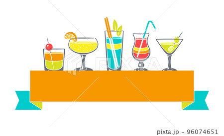 Background with cocktails in glass. Alcoholic drink for party. 96074651
