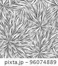 Seamless abstract vector black linear pattern. Seamless vector floral pattern flowers plants or leaves. 96074889