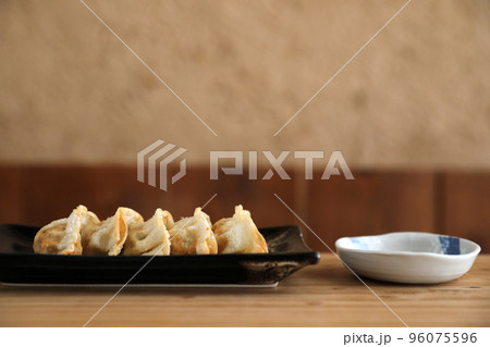 gyoza dumpling japanese style in close up gyoza dumpling japanese style in close up 96075596