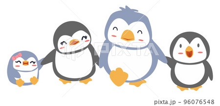 Cartoon happy penguin family doodle Cartoon happy penguin family doodle 96076548