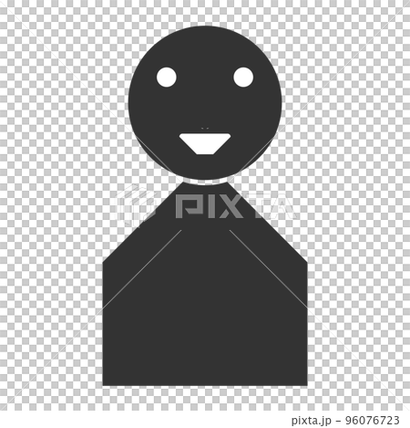 Black humanoid silhouette (smile / facial expression 11) Black humanoid silhouette (smile / facial expression 11) 96076723