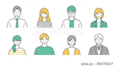 ビジネスパーソン上半身アバターセット 96076807