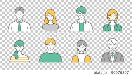 ビジネスパーソン上半身アバターセット 96076807