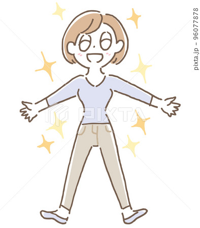 女性　全身　キラキラ 96077878