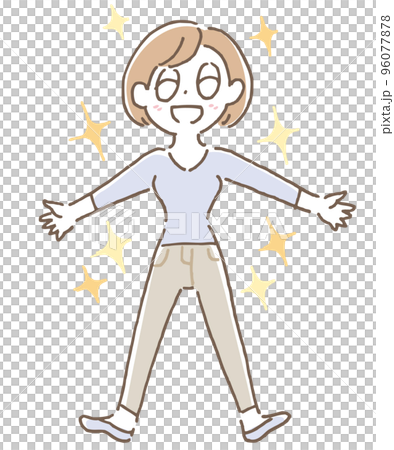 女性　全身　キラキラ 96077878