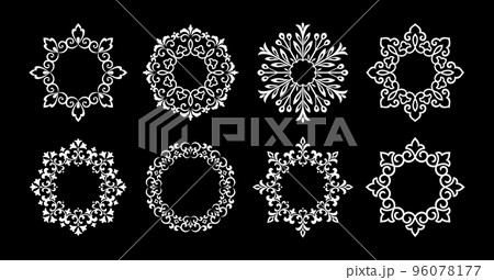 Set of decorative frames Elegant element for design 96078177