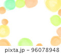 カラフル水彩水玉フレーム 96078948