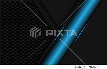 Abstract blue banner slash geometric with grey hexagon mesh design modern futuristic background vector 96078950