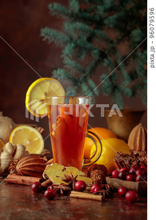 Hot Christmas drink with spices. Hot Christmas drink with spices. 96079596